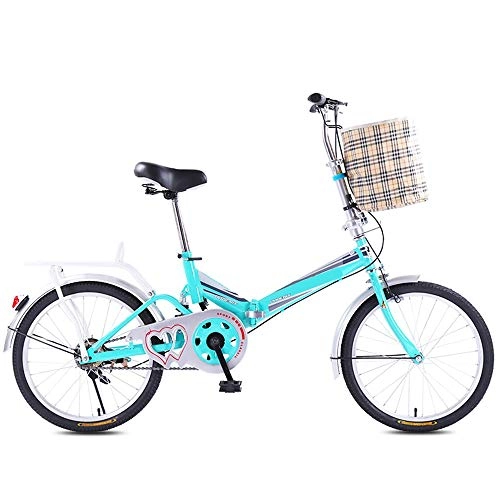 Folding Bike : GUI-Mask SDZXCFolding Bicycle Male and Female Students Adult Bicycle Aluminum Alloy Lightweight Folding Car Single Speed Folding 20 Inch