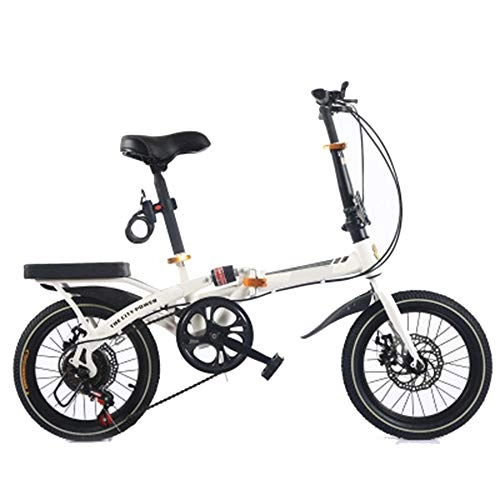 Folding Bike : GUI-Mask SDZXCFolding Bicycle Shifting Shock Absorber Ultra Light Portable Student Children Adult Men and Women Bicycle 14 Inch 16 Inch 20 Inch