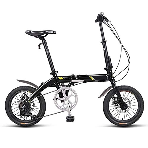 Folding Bike : GUI-Mask SDZXCFolding Bicycle Ultra Light Portable Small Aluminum Alloy Bicycle Female Shift Adult 16 Inch