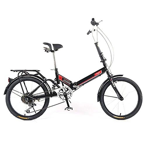 Folding Bike : GUI-Mask SDZXCFolding Bike Bicycle Female Student Lady Single Speed Shifting Shock Absorber Bicycle Portable Commuter Car 20 Inch