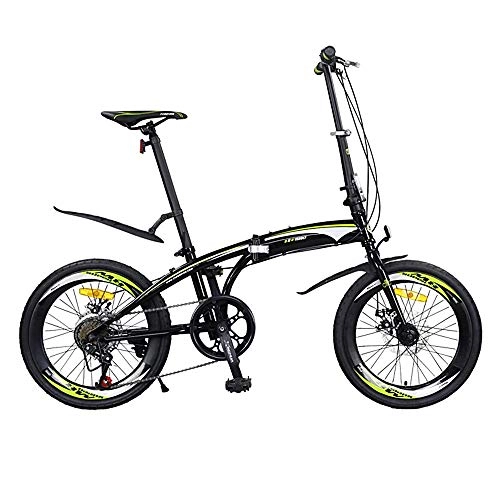 Folding Bike : GUI-Mask SDZXCFolding Car Speed Double Disc Brakes 40 High Knife Ring Men and Women Bicycle 20 Inch 7 Speed