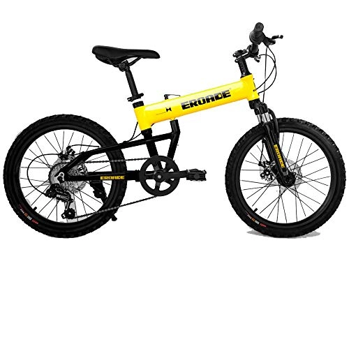 Folding Bike : GUI-Mask SDZXCMountain Folding Bicycle Folding Bike Ultra Light Aluminum Variable Speed Off-Road Racing Suitable for Children Male and Female Pupils 20 Inches