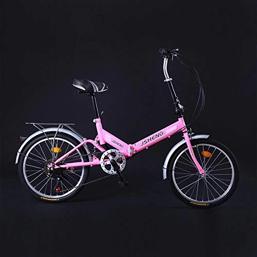 Folding Bike : GuiSoHn 20 Inch Folding Bicycle Men Women Ultra Light Portable Bicycle Small Wheel Speed Adult Students