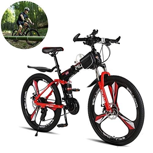 Folding Bike : GUOE-YKGM Portable ​​City Folding Bike Hybrid Bikes Compact Bicycle Urban Commuter 26 Inch 24 Speed Mountain Bikes