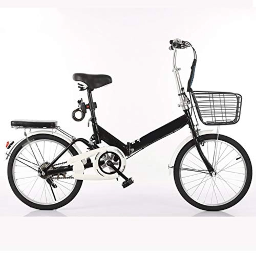 Folding Bike : Guoqunshop Road Bikes Folding Bicycle 20 Inch Student Adult Men and Women Variable Speed Car Ultra Light Portable Bicycle Folding Bikes for Adults (Color : Black, Size : 20inch)