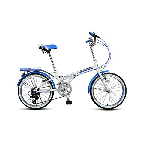 Folding Bike : Guyuexuan Road Bike, Folding Bike, Adult Female Ultra Light Portable Variable Speed Bicycle, Aluminum Alloy- 20 inches The latest style, simple design (Color : Blue, Size : 20 inches)