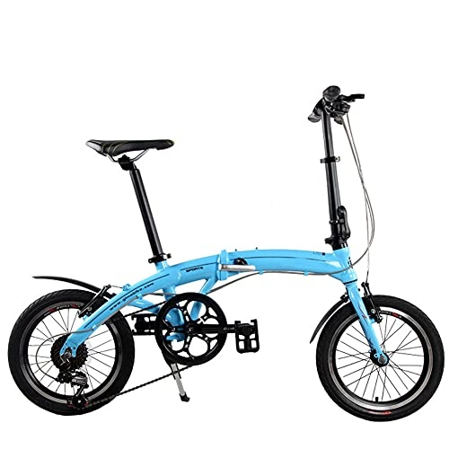Folding Bike : GWL Folding Bike for Adults, Lightweight Mountain Bikes Bicycles Strong Alloy Frame with Disc brake, 16 inches suitable for 150-180cm / D / 16inch