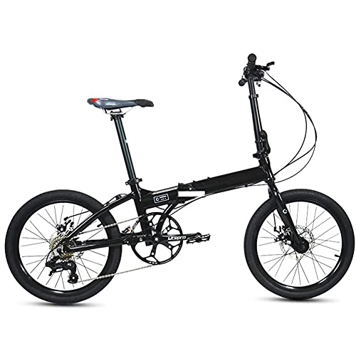 Folding Bike : GWL Folding Bike for Adults, Mountain Bikes 20 Inches Spoke Wheel Mountain Bicycle Dual Disc Brake Bicycle / Black / 20inch