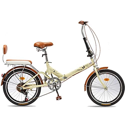 Folding Bike : GWM Folding Bicycle Ladies Adult Ultra-light Portable for Work 6 Speeds Bicycle