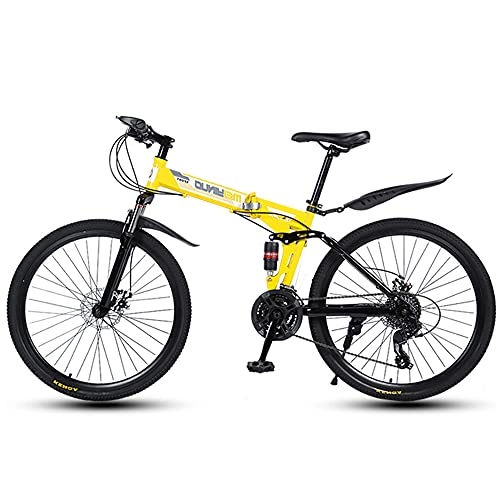 Folding Bike : GWXSST Adult Bikes Mountain Bike Thickened High-carbon Steel Cushioning ​Pressure Anti Slip Bikes Suitable Lightweight Comfortable And Or Running Wild Outdoors Folding Bike H C(Size:24 Speed)