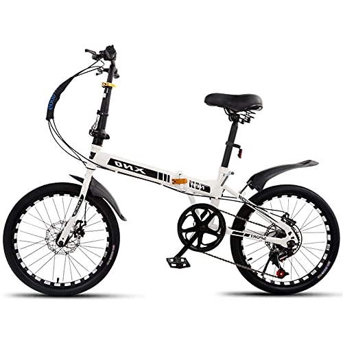 Folding Bike : GWXSST Folding Bike 20 Inch Mountain Bicycle Easy To Fold, Small Space Occupation, Ergonomic Saddle Retractable, Anti-skid Tires C