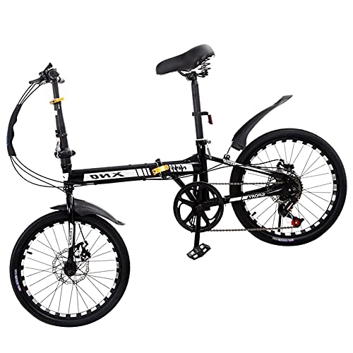 Folding Bike : GWXSST Mountain Bicycle Folding Bike 20 Inch, Saddle Retractable Easy To Fold, Small Space Occupation, Ergonomic, Anti-skid Tires Bike C