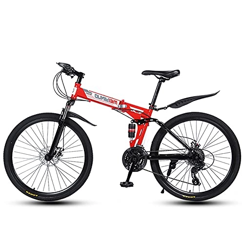 Folding Bike : GWXSST Mountain Bikes Folding Bike Cushioning ​pressure Anti Slip Bikes Suitable Lightweight Comfortable And Or Running Wild Outdoors Adult Bike Thickened High-carbon Steel C(Size:21 Speed)