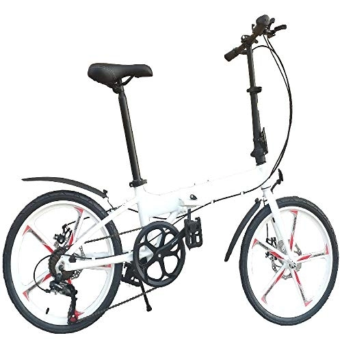 Folding Bike : GWZZ Outdoor Sports Aluminum Alloy Folding Bicycle, White