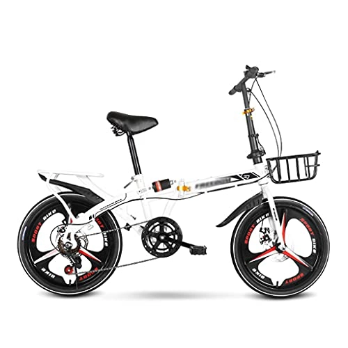 Folding Bike : gxj 16in / 20in Folding Bike - 7 Speed Dual Disc Brakes Foldable Bicycles With Back Seat, Mini Compact Road Bike for City Urban Commuters for Men Women(Size:20 inch)