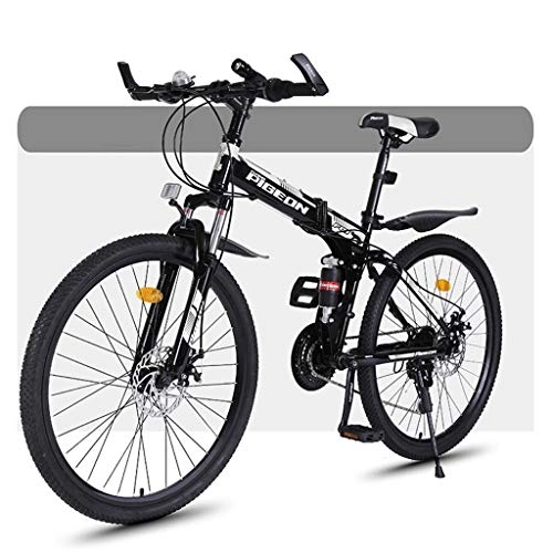Folding Bike : GXQZCL-1 Mountain Bike, Folding MTB Bicycles, Full Suspension and Dual Disc Brake, 26inch Spoke Wheels MTB Bike (Color : B, Size : 27-speed)