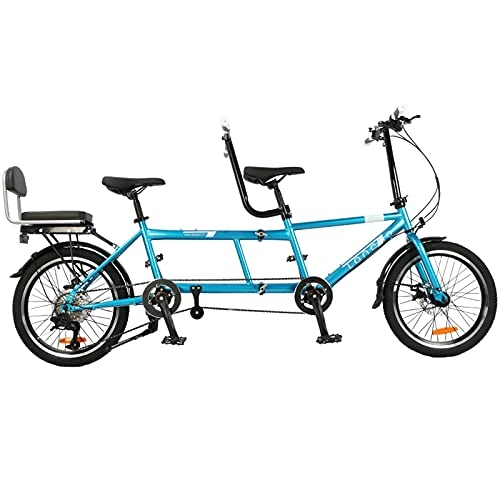 Folding Bike : GXXDM Unisex Tandem Bike, 20 Inches Folding Tandem, 8 Speed, 700C Wheel Tandem Bicycles, Home Decoration Birthday Christmas Valentines Day Gift for A Cyclist