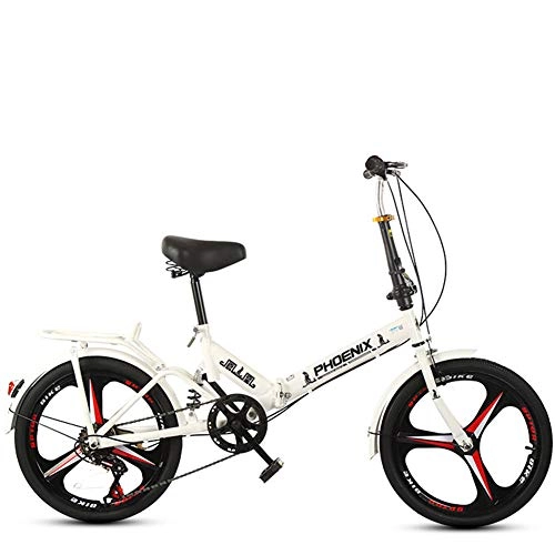 Folding Bike : GYL Folding Kids Bike Variable Speed 16 / 20Inch Ultra Light And Portable, White