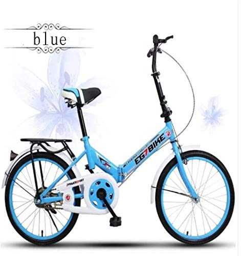 Folding Bike : GYLEJWH 20 Inch Foldable Men And Women Folding Bicycle Adult Men And Women Portable Commuter Car Activity Car, Suitable for Outdoor Travel, Blue