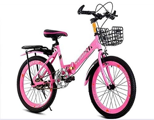 Folding Bike : GYLEJWH Foldable City Bike, Foldable Mountain Bike for Men And Women, Ultra Light Variable Speed Mountain Bike, Pink, 18inch