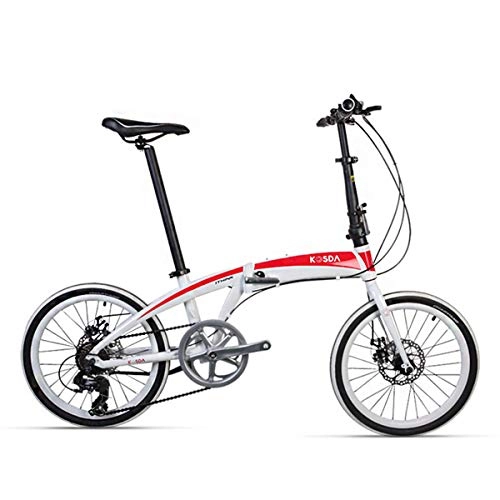 Folding Bike : GYNFJK Lightweight Bicycles Unisex Folding Bike Travel Cycling Portable Easy to Store Road Bikes Convenient and durable, White