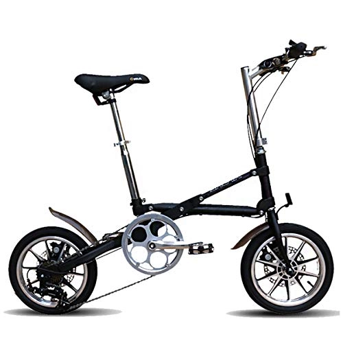 Folding Bike : GYNFJK Unisex Folding Bike Lightweight Alloy Road Bicycle Portable Speed Bicycle Easy to Store Travel Cycling, Black