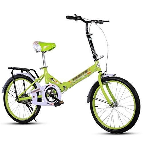 Folding Bike : hanzeni Folding Bicycles, Permanent Portable Bicycles, Ultralight Portable For Adult Students, Women's 16 20 Inch City Riding With Basket (white, Blue, Pink, Green)