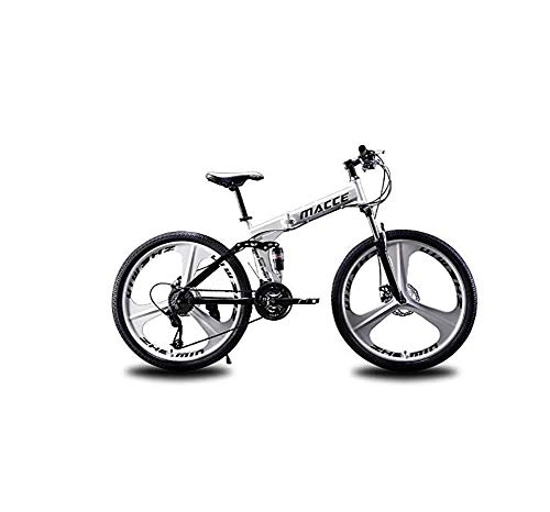 Folding Bike : HAOGUO Senior leisureMountain bike Folding bicycle, 26 inch 27 speed variable speed off-road double disc brake double shock absorption adult outdoor riding