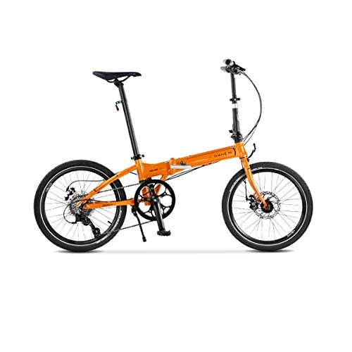 Folding Bike : Haoyushangmao 20 Inch Variable Speed Folding Bicycle, Ultra Light Aluminum Alloy D8 / P8 Disc Brake, Adult Men And Women Bicycle, The latest style, simple design (Color : Orange)
