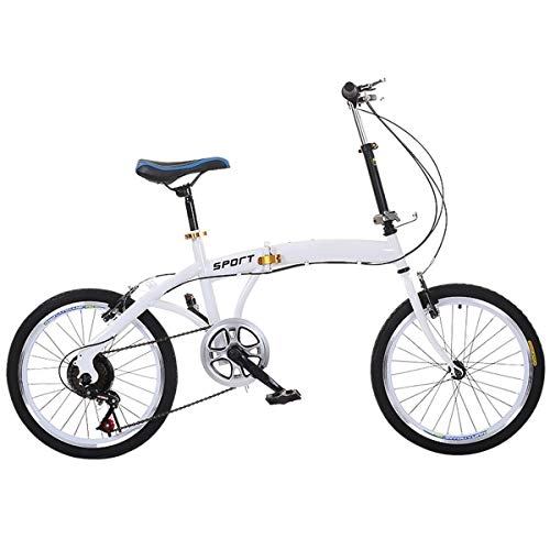 Folding Bike : HBHHB Folding Bike Variable Speed Bicycle 20 Inch Wheels Standard Brake Cycle Quick Fold with Basket And Rear Seat High-Carbon Steel Frame for Beginner-Level To Advanced Riders