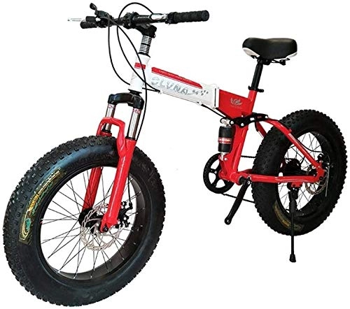 Folding Bike : HCMNME durable bicycle, Folding Bicycle Mountain Bike 26 Inch with Super Lightweight Steel Frame, Dual Suspension Folding Bike and 27 Speed Gear, Red, 7Speed Outdoor sports Mountain Bike Alloy fram