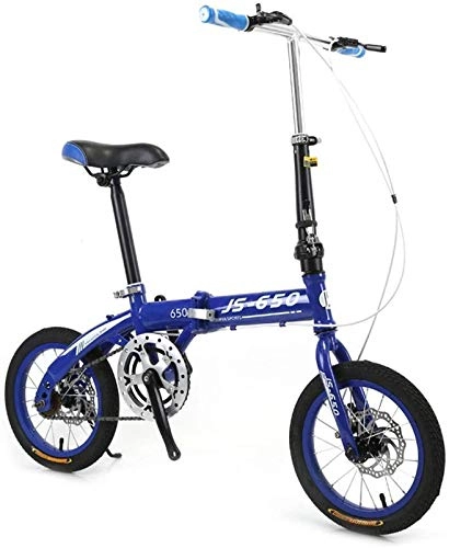 Folding Bike : HCMNME durable bicycle, Outdoor sports Camp Folding Bike Aluminum 21" with Double Disc Brake And Fenders Outdoor sports Mountain Bike Alloy frame with Disc Brakes (Color : Blue)