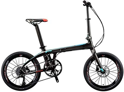 Folding Bike : HFFFHA 20 inch Foldable Bicycle, Variable Speed Portable Double Disc Brake Lightweight Folding Bike For Adult Student Children