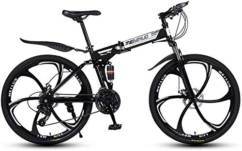 Folding Bike : HFFFHA 26 Inches 27 Speed Mountain Bike Folding Bike, Suspension Mountain Bike, Mountain Bicycle With Adjustable Seat, Shock-absorbing Road Bike Bicycle Black (Color : A, Size : 24 speed)