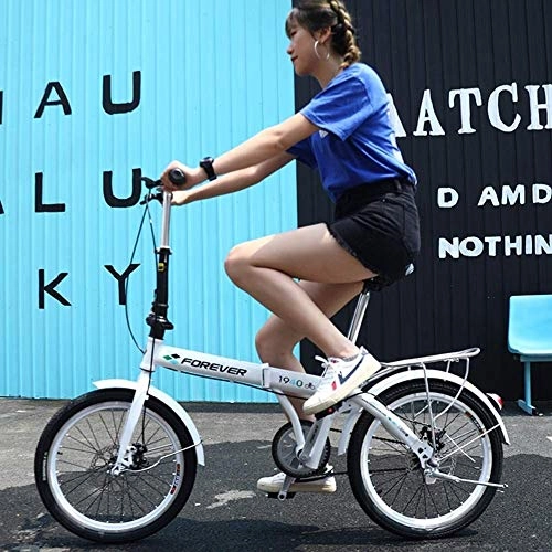 Folding Bike : HFFFHA Folding Bike Ultra-Light Folding Bike High Carbon Steel, Dual Disc Brakes Portable Foldable Bicycle (Size : 16in)