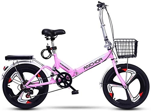 Folding Bike : HFFFHA Folding Electric Bicycle Aluminum Bike Unisex Adult Students Ultra Light Foldable Bike, Variable Speed Portable Bicycle Carbon Steel (Color : C)