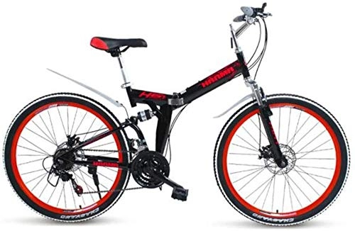 Folding Bike : HFFFHA Wheels New Aluminium Folding MTB Bicycle Bike Mini Lightweight For Men Women Ladies Teens With Adjustable Seat, Aluminum Alloy Frame, 27 Inch Wheels Disc Brakes