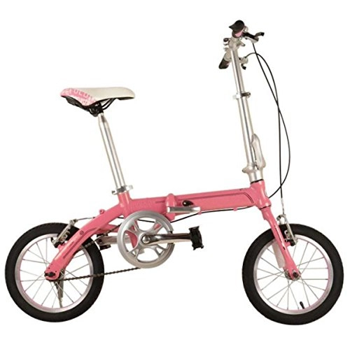 Folding Bike : High-end Folding Bike Aluminum Bike Adult Cycling Bicycle Cycling Mountain Bike Children's Bicycles, Pink-18in