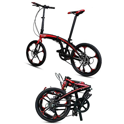 Folding Bike : High Quality Brand Folding bicycle 7 speed double disc brakes ultra light bicycle mountain bike magnesium alloy 20 inch
