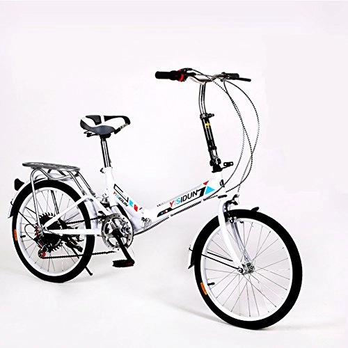 Folding Bike : HIKING BK 20-inch Folding bike 6-speed Cycling Commuter Foldable bicycle Women's adult student Car bike Lightweight aluminum frame Shock absorption-E 110x160cm(43x63inch)