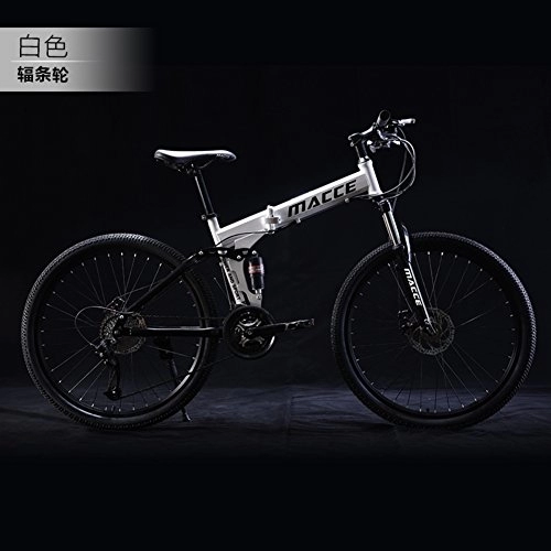 Folding Bike : HIKING BK 21 speed Folding Mountain bike Bicycle 24-inch Male and female students Shift Double shock absorber Adult Commuter foldable bike Dual disc brakes-B 165x94cm(65x37inch)
