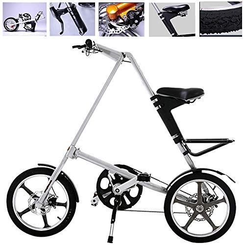 Folding Bike : HJ Folding bicycle, all-aluminum frame 16-inch urban bicycle fast folding system front and rear mechanical disc brakes (23.1 lbs)