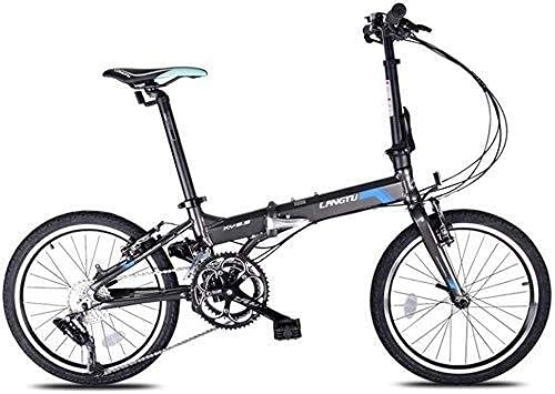 Folding Bike : HJRBM Adult Children Folding Bicycle Adult Leisure Bicycle Student Park Exercise Bike Aluminum Alloy 20 Inch Adult Male And Female Students Ultra Light Speed Bicycle (Color : Black， Size : 20inch) Ou