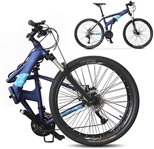 Folding Bike : HJRBM Bikes Off-Road Bicycle Bike， 26-Inch Folding Shock-Absorbing Bicycle， Foldable Commuter Bike - 27 Speed Gears - Double Disc Brake 7-14，Blue jianyou (Color : Black)