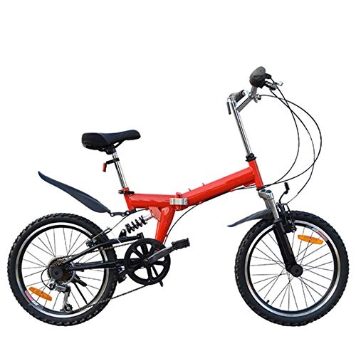 Folding Bike : HJSM City Bike Men Folding, Folding Bicycle for Women, Foldable Bicycle Lightweight, Fold Up Bikes for Adults And Child, for Sports Outdoor Cycling Travel Work Out And Commuting, Red