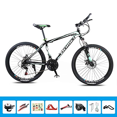 Folding Bike : HLMIN 26'' Mountain Bike 21 24 27 30Speed, Variable Speed Shock Absorption Dual Disc Brake Bicycle (Color : Green, Size : 21speed)