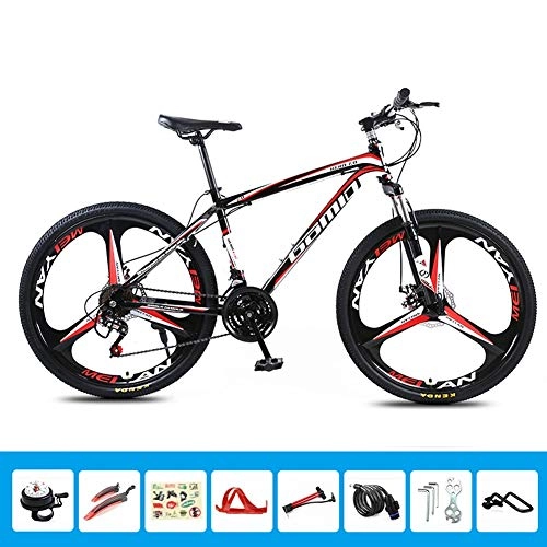 Folding Bike : HLMIN Mountain Bike, 3-Spoke Wheels 3 Speed Variable 26'' Bicycle Dual Disc Brake Bicycle (Color : Black, Size : 27speed)