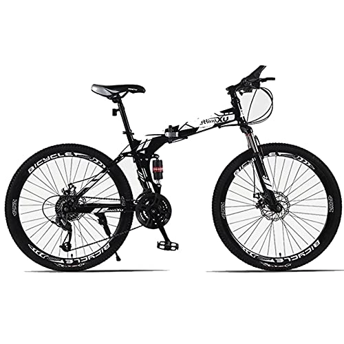 Folding Bike : Hmvlw foldable bicycle Mountain Bike Foldable Variable Speed Dual Shock Absorption System Female Men's Outdoor Sports City Commuter Bike (Color : A, Size : 21speeds)