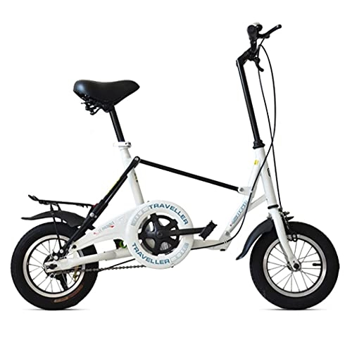 Folding Bike : Hmvlw foldable bicycle Suitable for young students and office workers. Folding bicycle with shelf. Seat height can be adjusted. Rear brake. Single speed. Large speed ratio. (Color : Blue)