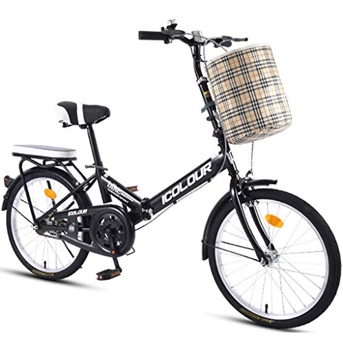 Folding Bike : HNWNJ Folding Bikes Folding Bicycle Single Speed Male Female Adult Student City Commuter Outdoor Sport Bike with Basket Mini Folding Bicycle 16 inch Variable Speed City Light Commuter Bike for Country